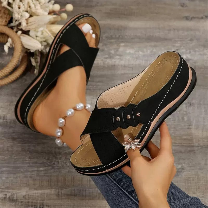Sandales orthopédiques confortables à porter toute la journée, soulagent les douleurs au dos et aux pieds 🔥💖 Deuxième paire à moitié prix