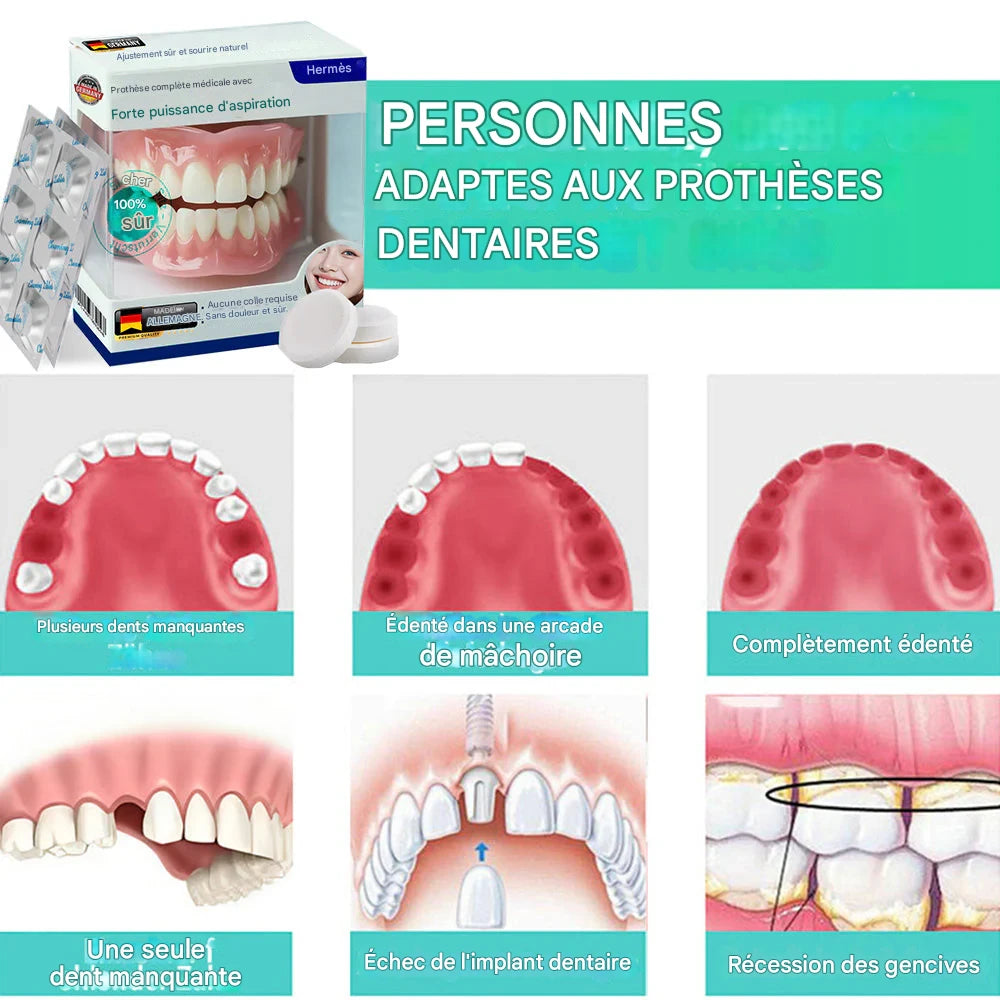 Coeurva® Prothèse complète médicale à forte puissance d’adhésion | Fabriquée et livrée depuis l’Allemagne 🍀✅ Pas de jeu, pas de douleur