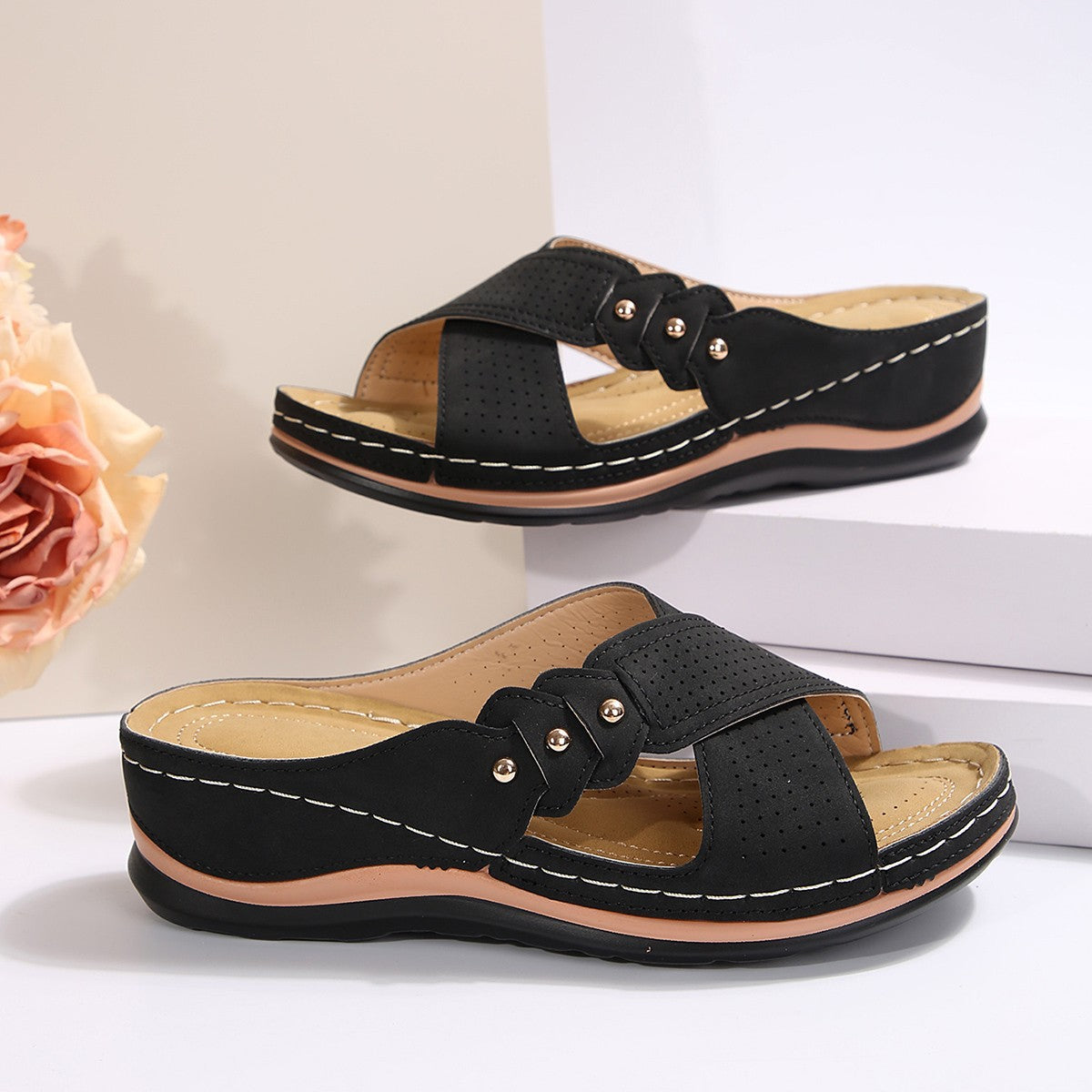 Sandales orthopédiques confortables à porter toute la journée, soulagent les douleurs au dos et aux pieds 🔥💖 Deuxième paire à moitié prix